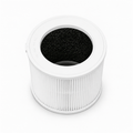 Airnest Aura replacement filter, front view showing the white pleated filter and black activated carbon layer