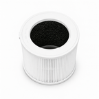 Airnest Aura replacement filter, front view showing the white pleated filter and black activated carbon layer
