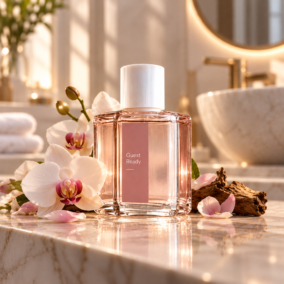 Airnest Guest Ready orchid floral washroom fragrance refill, 40 ml bottle for the Airnest wall diffuser